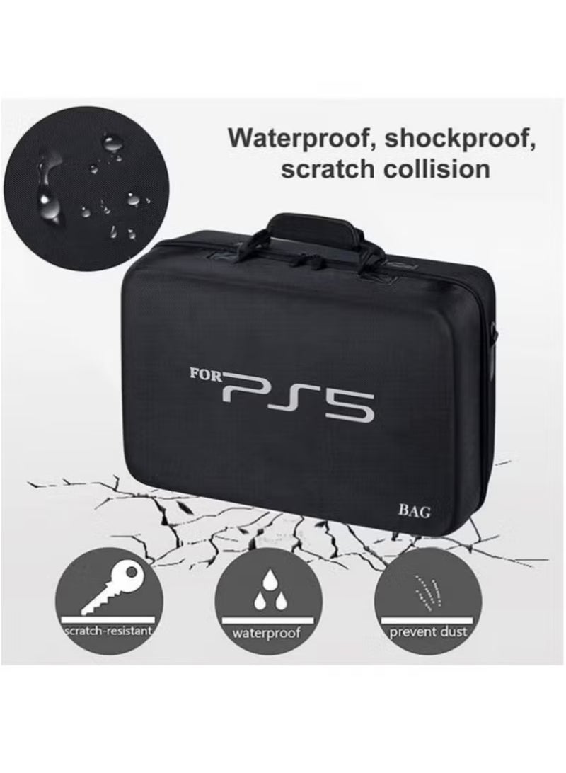 Saudi Select New World Storage Bag for PlayStation 5, PlayStation 5 Travel Bag, Carrying Case for PlayStation 5, Waterproof Shoulder Bag for PlayStation 5 with Storage Compartment on Both Sides - Black, Black, Bags - Image 3