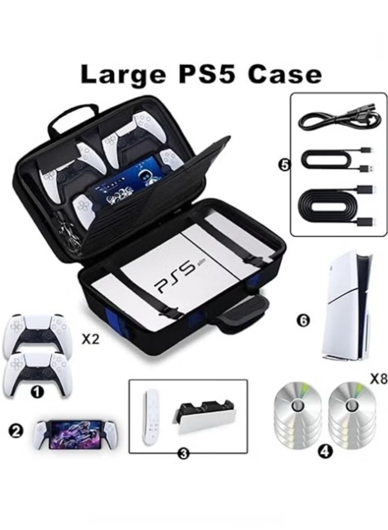 Saudi Select New World Storage Bag for PlayStation 5, PlayStation 5 Travel Bag, Carrying Case for PlayStation 5, Waterproof Shoulder Bag for PlayStation 5 with Storage Compartment on Both Sides - Black, Black, Bags - Image 2