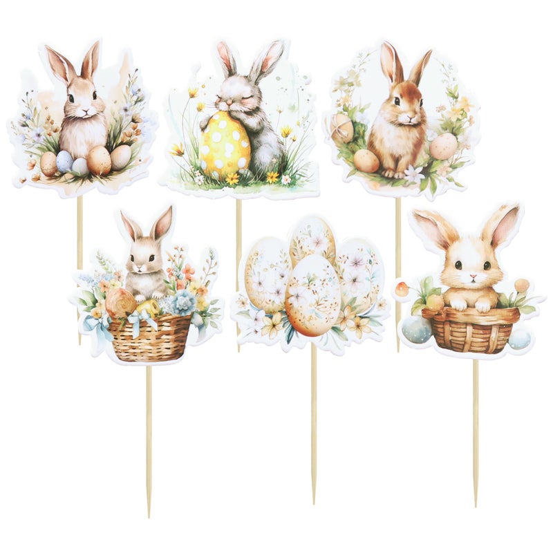 Ephlyn 36 Pcs Cupcake Toppers - Happy Easter & Spring Birthday Cake Decorations - Image 4