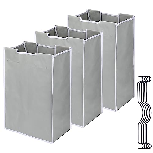 Jhua 3 Bag Laundry Sorter Replacement Bags with 6 Handles, Jhua 3 Pack Large Hamper Cart Removable Replacement Bags, 600D Laundry Hamper Liner Laundry Storage Organizer, 14.9x9.0x21.7in - Image 1