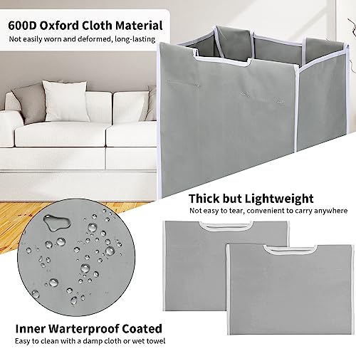 Jhua 3 Bag Laundry Sorter Replacement Bags with 6 Handles, Jhua 3 Pack Large Hamper Cart Removable Replacement Bags, 600D Laundry Hamper Liner Laundry Storage Organizer, 14.9x9.0x21.7in - Image 3