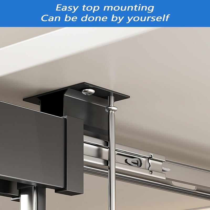 Push-Pull Pot Storage Rack for Kitchen Cabinets - Sliding Kitchen Utensils Holder with Double Row Hook, Clothes Hanger Storage Artifact Under The Wall Cabinet (Size : 56cm/22.0inch) - Image 5