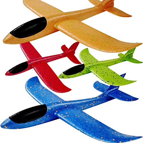 Jutoe Upgrade 175 Large Throwing Plane 2 Flight Mode Glider Kids Foam Airplane Gifts for 37 Year Olds Outdoor Sport Toys Birthday Party Favors - Image 1