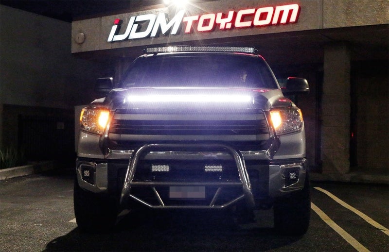 iJDMTOY Xenon White 63-SMD LED Hood Bulge Accent Lighting Strip Compatible with 2014-2021 Toyota Tundra - Image 1