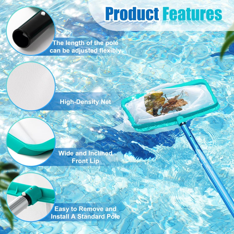 TOBEHIGHER Pool Skimmer - Pool Skimmer Net Without Pole, Swimming Pool Leaf Skimmer Net with Reinforced Frame, Larger Capacity Pool Nets for Cleaning, Debris Pickup Removal - Image 3