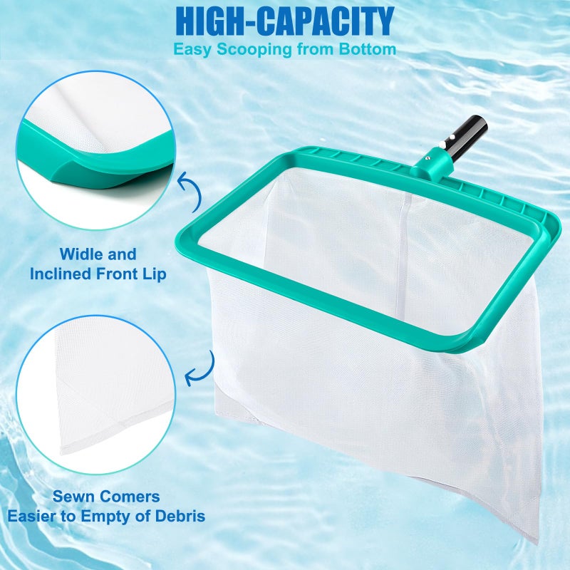 TOBEHIGHER Pool Skimmer - Pool Skimmer Net Without Pole, Swimming Pool Leaf Skimmer Net with Reinforced Frame, Larger Capacity Pool Nets for Cleaning, Debris Pickup Removal - Image 5