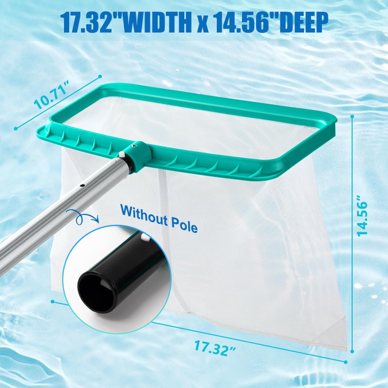 TOBEHIGHER Pool Skimmer - Pool Skimmer Net Without Pole, Swimming Pool Leaf Skimmer Net with Reinforced Frame, Larger Capacity Pool Nets for Cleaning, Debris Pickup Removal - Image 4