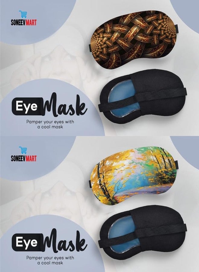SONEEV MART عبوة من 2 قناع جل للعين | علاج بارد قابل لإعادة الاستخدام للعيون المنتفخة، والهالات السوداء وتخفيف الصداع | قناع عين مهدئ ومريح لتخفيف التوتر - Image 2
