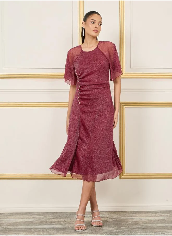 Styli Shimmering Chiffon Dress