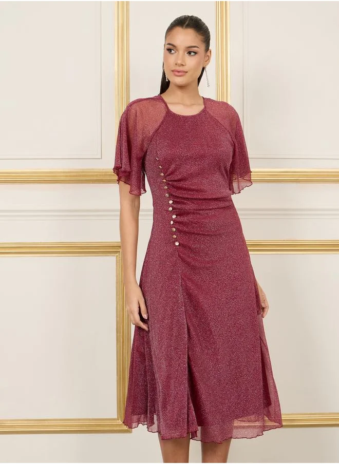 Styli Shimmering Chiffon Dress