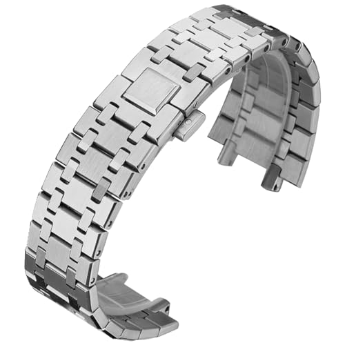 HiCycle2 26mm Stainless Steel Watch Band Strap for 41mm Audemars Royal Oak 15400 15500 26331 (Silver) - Image 1