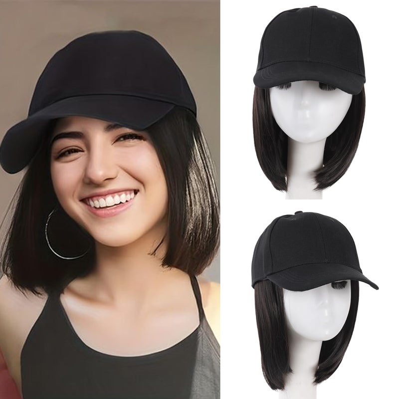 Hat with Hair Attached for Women Synthetic Hat with Hair Adjustable with Hair Suitable for Daily Use
