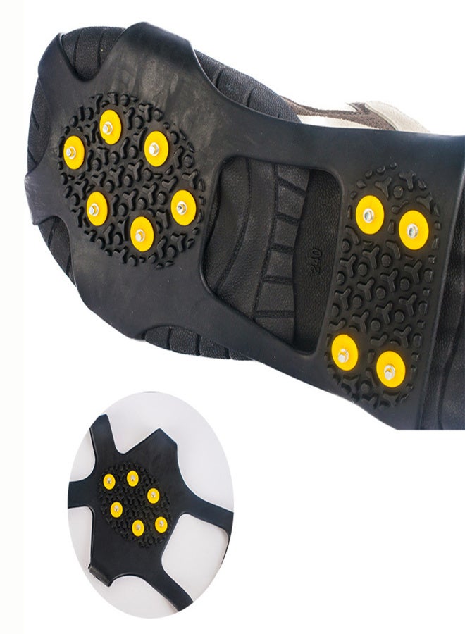Winter Ice Cleats Snow Shoe Grips, Removable Snow Spikes Anti-Slip Shoe Covers for Outdoor Climbing Hiking Jogging Walking,L - Image 4