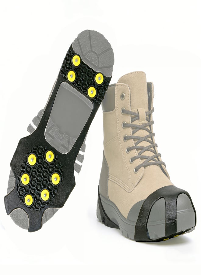 Winter Ice Cleats Snow Shoe Grips, Removable Snow Spikes Anti-Slip Shoe Covers for Outdoor Climbing Hiking Jogging Walking,L - Image 1