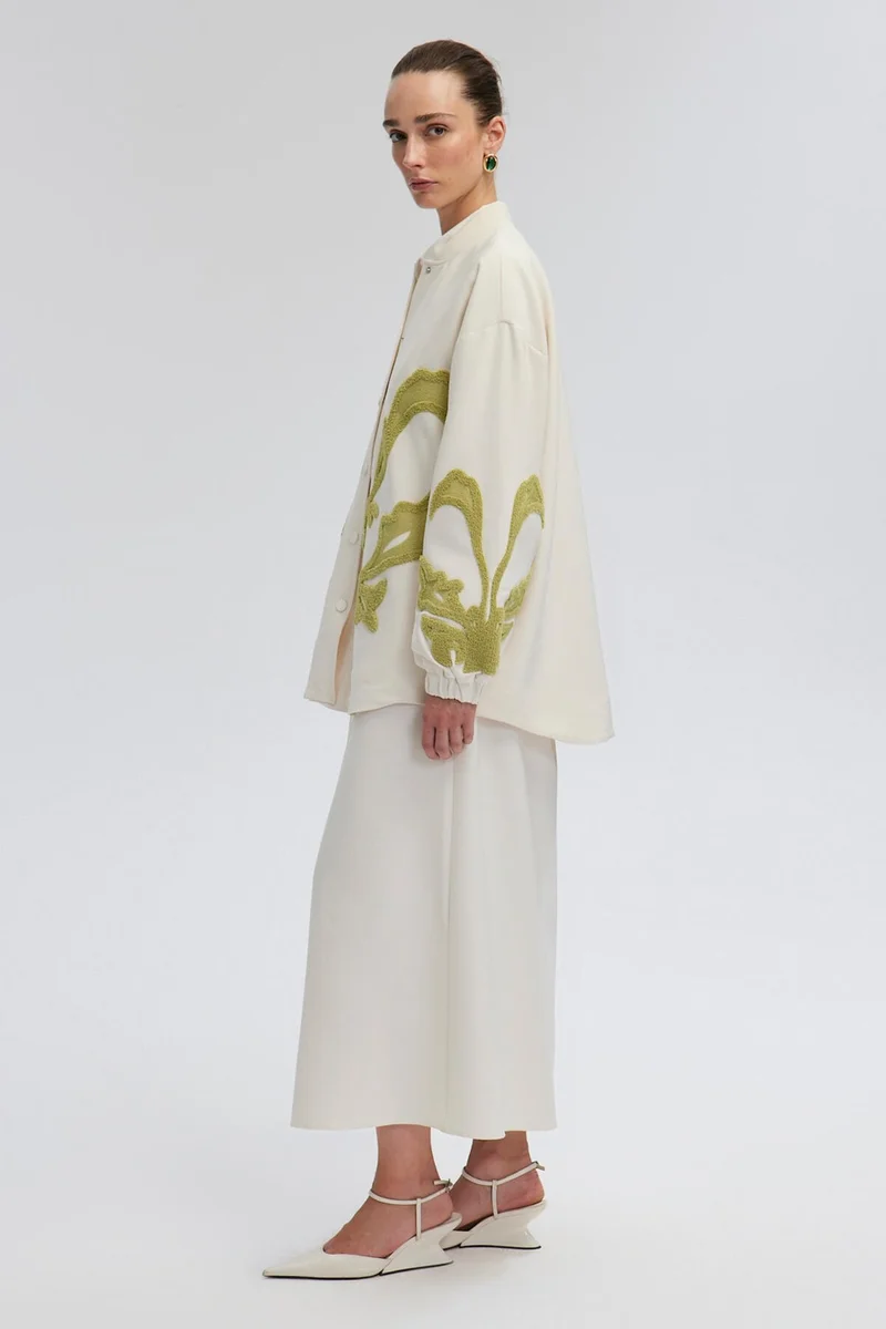 Touche Embroidered Crepe Jacket