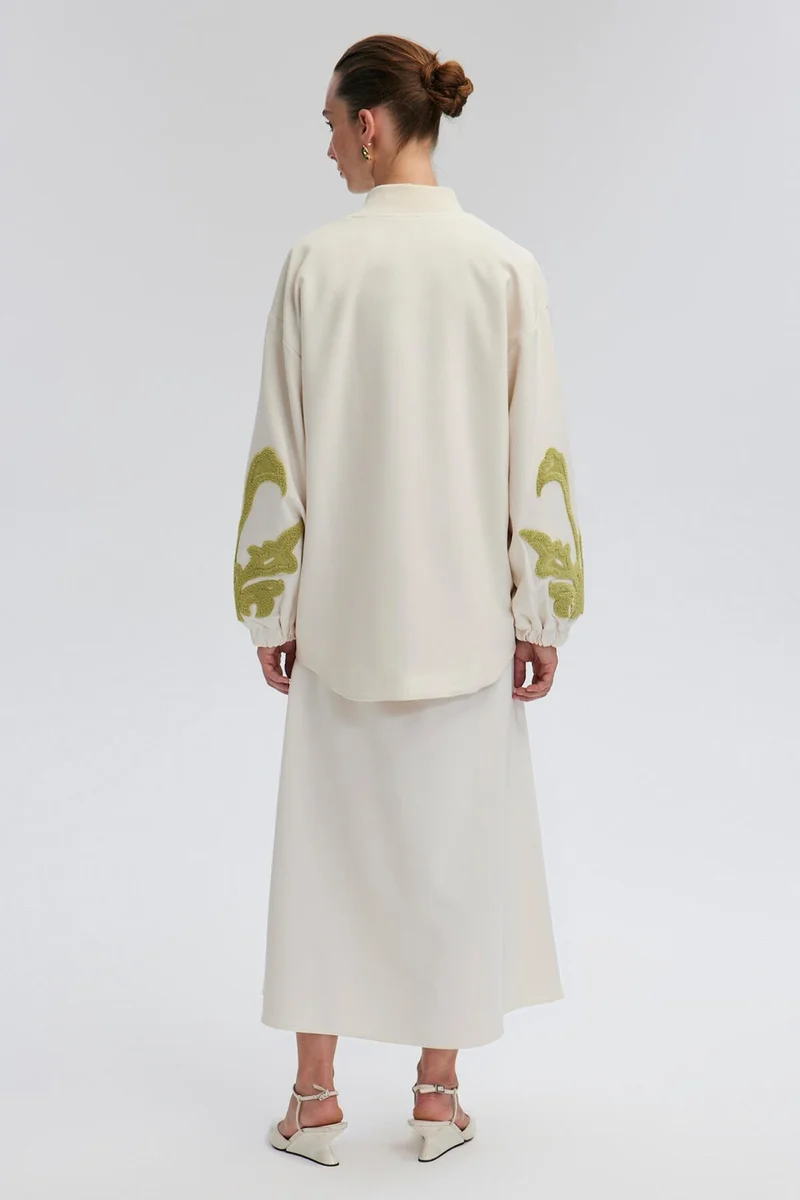 Touche Embroidered Crepe Jacket