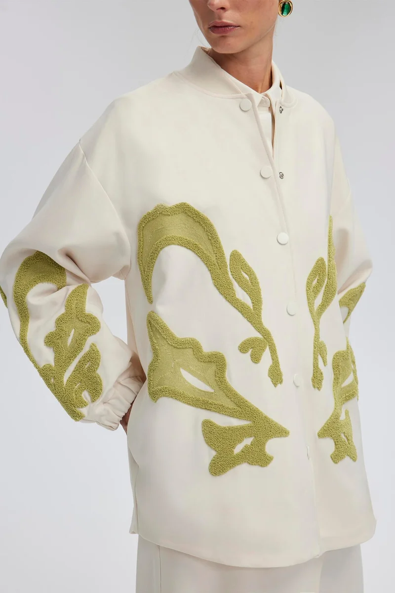 Touche Embroidered Crepe Jacket