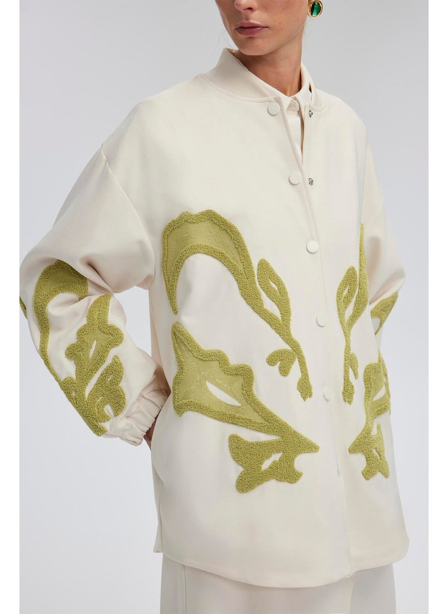 Touche - Embroidered Crepe Jacket - Image 1