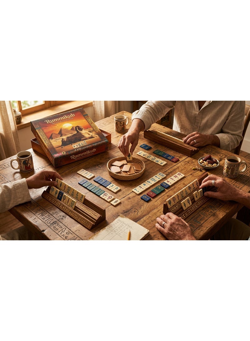 general Nilco Rummikub Ancient Egypt Edition Board Game, Family Strategy Tile Game with Pharaonic Theme, Educational Number Puzzle for Kids and Adults, Durable Plastic Racks, Game Night Gift - Image 5