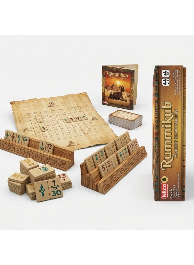 general Nilco Rummikub Ancient Egypt Edition Board Game, Family Strategy Tile Game with Pharaonic Theme, Educational Number Puzzle for Kids and Adults, Durable Plastic Racks, Game Night Gift - Image 3