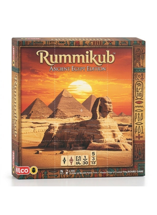 general Nilco Rummikub Ancient Egypt Edition Board Game, Family Strategy Tile Game with Pharaonic Theme, Educational Number Puzzle for Kids and Adults, Durable Plastic Racks, Game Night Gift - Image 2