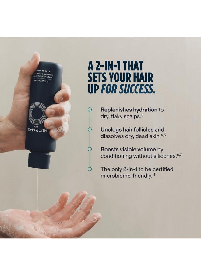 NUTRAFOL - Nutrafol 2-in-1 Shampoo and Conditioner for Men with Thinning Hair, Hydrates, Boosts Visible Volume, Unclogs Follicles, Microbiome-Friendly, 8.1 Fl Oz - Image 1