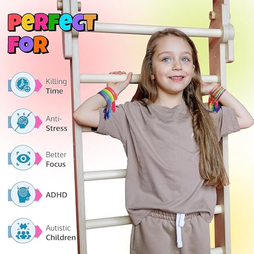 UpBrands 48 Upgraded PopIt Zipper Bracelets For Kids ADHD Fidget Toys Fidgets For Kids Anxiety Relief Fidget Toys Kit For Halloween Trinkets Goody Bags  Easter Eggs Hunt Fillers - Image 5