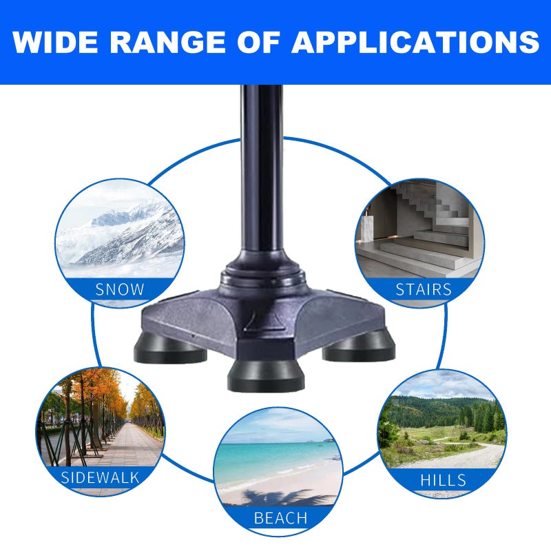 ANCKNE Replacement Screw-in Rubber Cane Tips Feet Suitable for Hurrycane Freedom Edition Walking Sticks, Cane Foot Rubber with Anti Slip and Wear Resistance Design, Easy to Use - Image 5