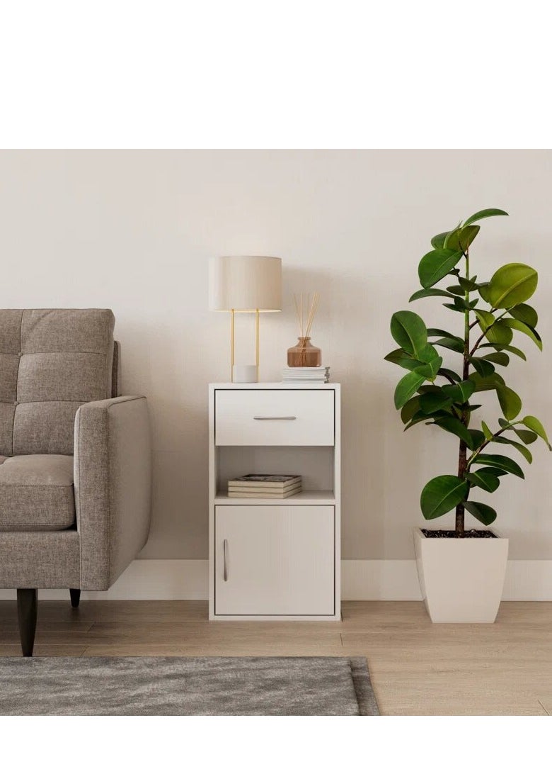 Generic Wooden chest of drawers with 2 shelves, a drawer, and a door, providing versatile storage space. / Chest of drawers / Table / Wooden unit  - Image 1