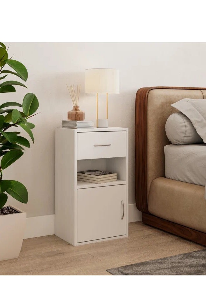 Generic Wooden chest of drawers with 2 shelves, a drawer, and a door, providing versatile storage space. / Chest of drawers / Table / Wooden unit  - Image 2