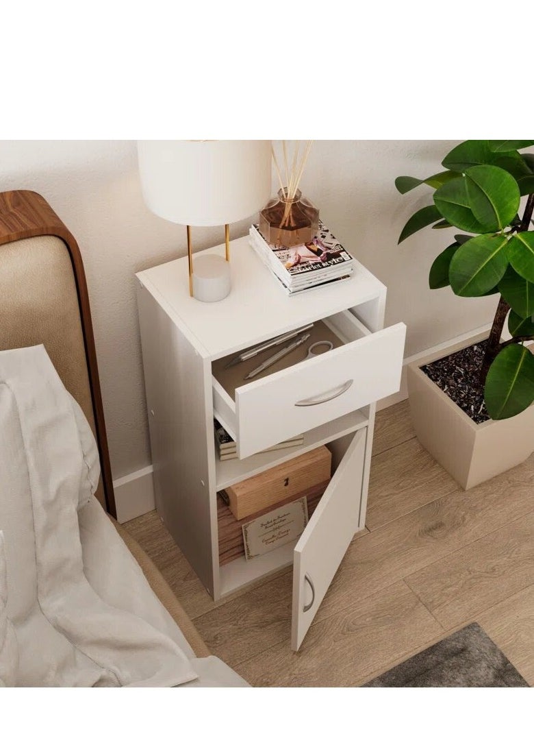 Generic Wooden chest of drawers with 2 shelves, a drawer, and a door, providing versatile storage space. / Chest of drawers / Table / Wooden unit  - Image 3