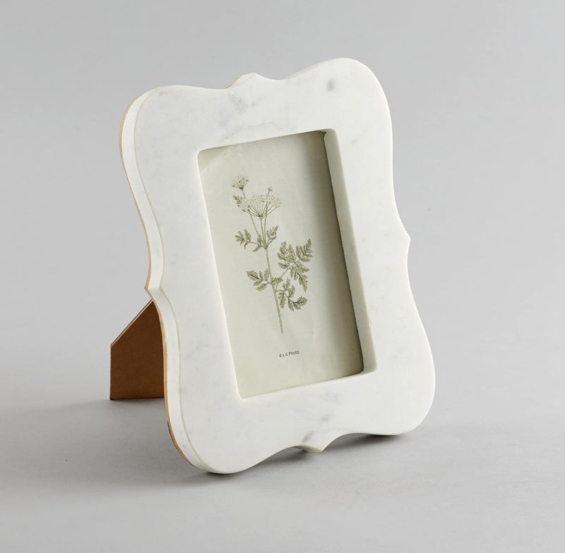 Stone Essential Lisa Marble Photo Frame For Gift Table And Couple Room Decoration Photo Size 6X4 Inch Tabletop White - Image 2