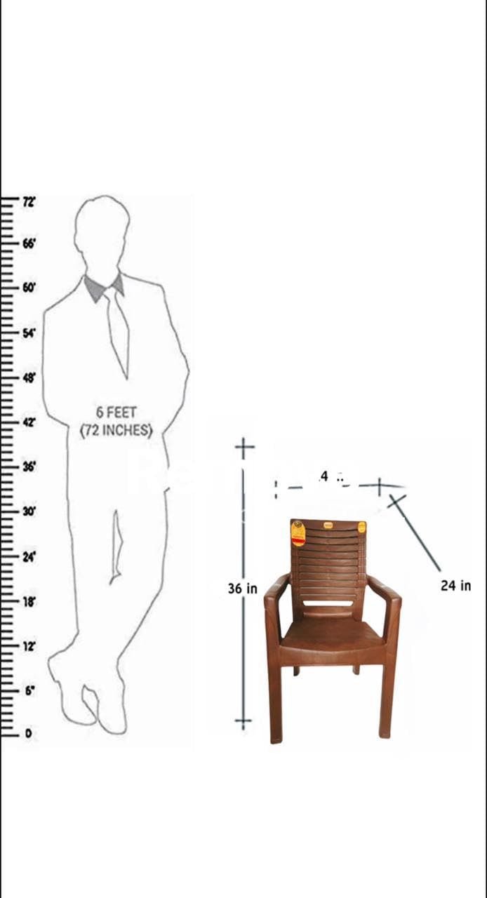 Anmol كراسي بلاستيكية أنمول سوبرم فورتونر للاستخدام المنزلي والمقاهي والحدائق والمطاعم، قوية ومريحة، كراسي بلاستيكية داخلية وخارجية مع مسند ذراع، سعة تحمل الوزن 200 كجم، عبوة من 2 بني - Image 2