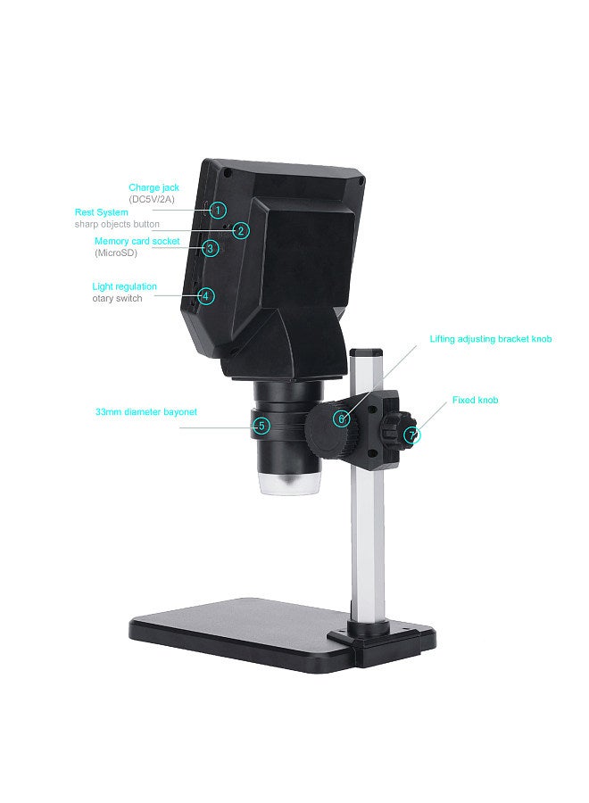 G1000 Digital Electron Microscope 4.3 Inch Large Base LCD Display 10MP 1-1000X Continuous Amplification Magnifier  - Image 3