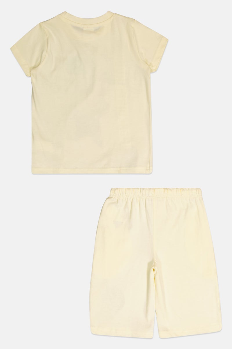 MARVEL Avengers Kids Boy 2 Pcs Crew Neck Graphic Print T-Shirt And Shorts Set, Light Yellow - Image 3