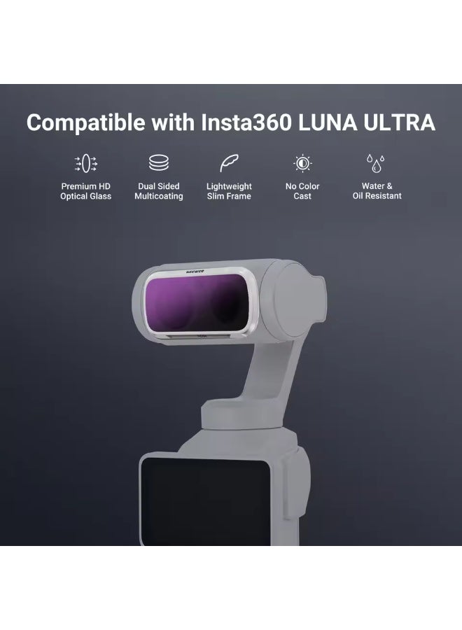 NEEWER CPL + ND Filter Set For Insta360 Luna Ultra,Polarizer Neutral Density ND16 + ND64 + ND256 Action Camera Polarizing Filter white - Image 5