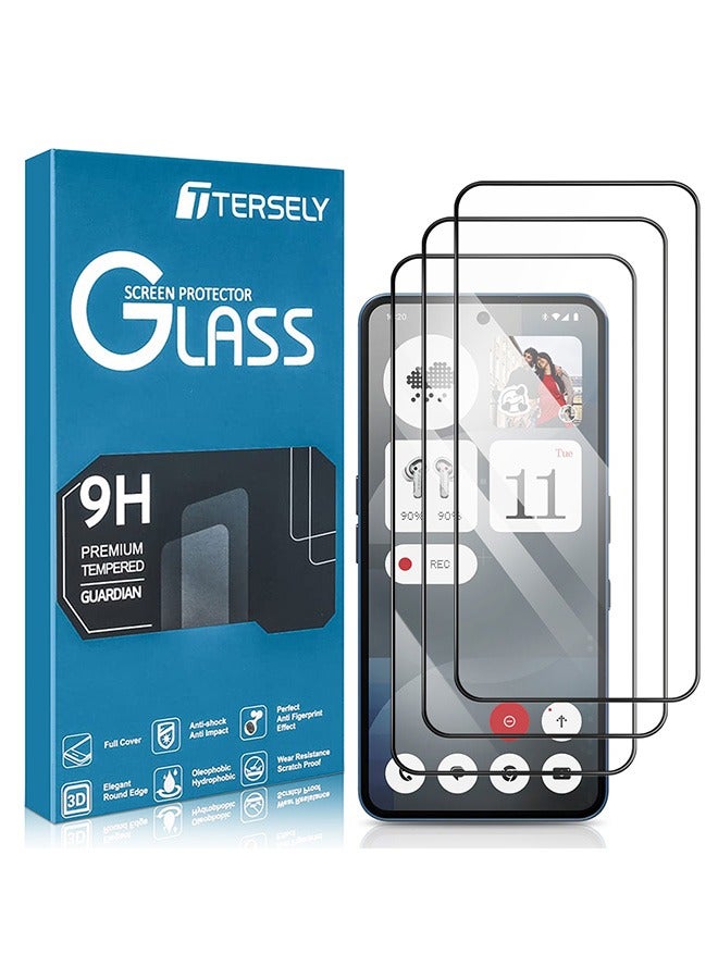 Tersely [3-Pack] 9H Tempered Glass Screen Protector for Nothing Phone 3a / 3a Pro - Case Friendly, Shatterproof, Ultra-Clear & Anti-Scratch - Image 1