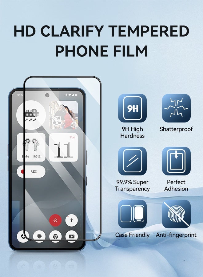 Tersely [3-Pack] 9H Tempered Glass Screen Protector for Nothing Phone 3a / 3a Pro - Case Friendly, Shatterproof, Ultra-Clear & Anti-Scratch - Image 2