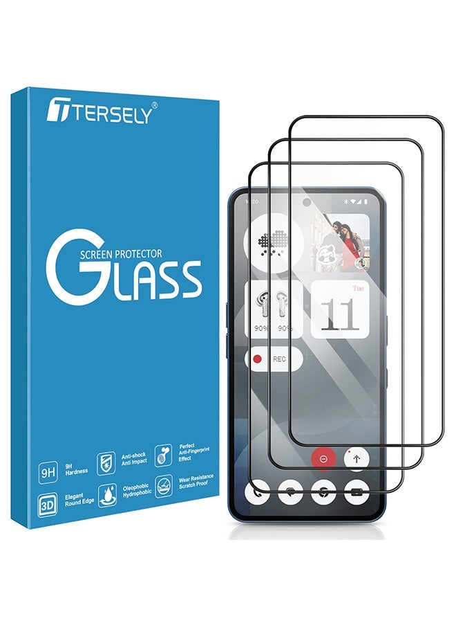 Tersely [3-Pack] 9H Tempered Glass Screen Protector for Nothing Phone 3a / 3a Pro - Case Friendly, Shatterproof, Ultra-Clear & Anti-Scratch - Image 1