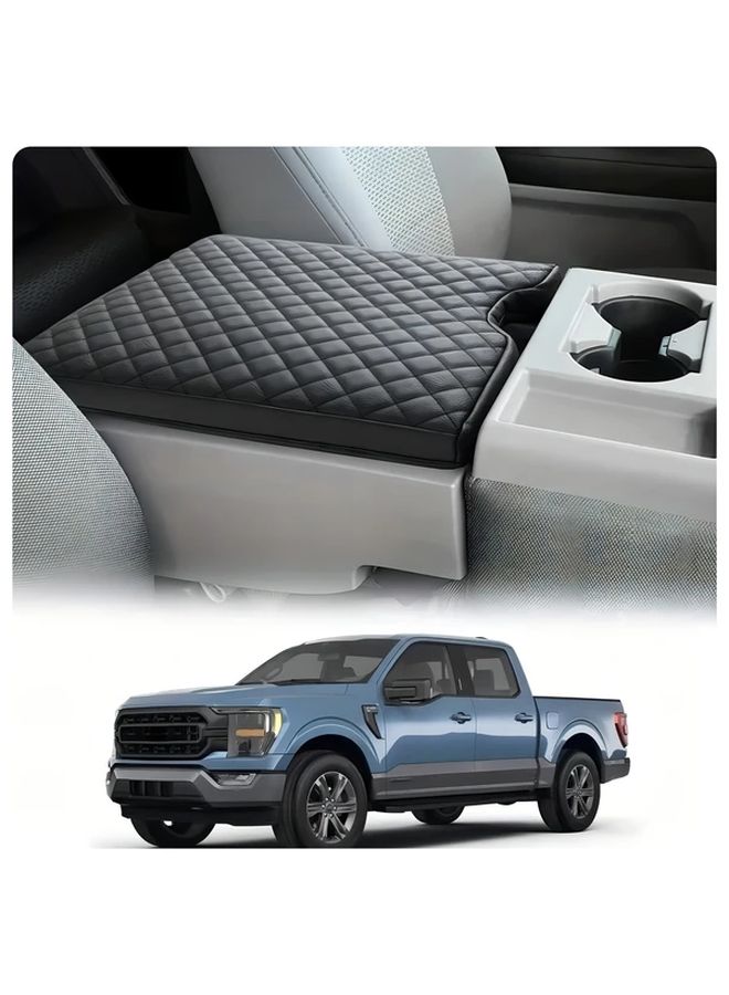 Faux Leather Console Armrest Cover For Ford F150 F250 F350 40 20 40 Split Seats - Image 1