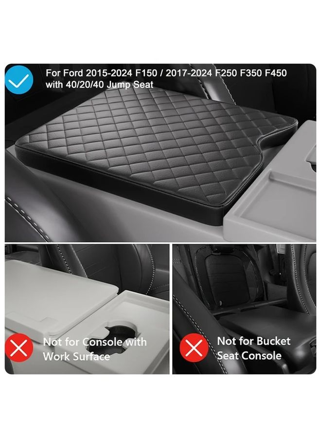 Faux Leather Console Armrest Cover For Ford F150 F250 F350 40 20 40 Split Seats - Image 5