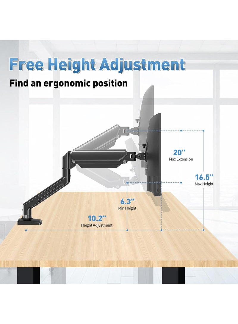 Monitor Desk Mount Single Arm Stand, Full Motion Monitor Arm with Gas Spring for 13 to 32 Inch LCD LED Computer Monitor  - Image 4