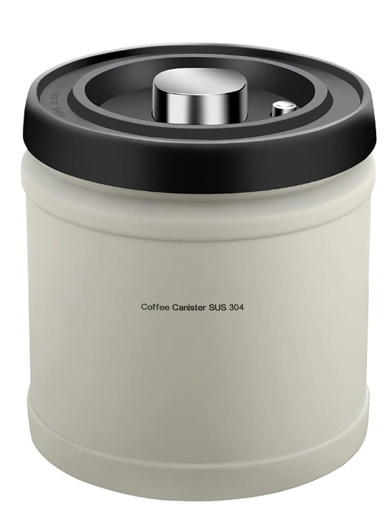 SYOSI Coffee Canister Airtight Container 1600ml Stainless Steel Coffee Bean Storage Container Vacuum Anti-Oxidation Food Container with CO2 Release Valve for Beans Grounds Flour Cereal Grain Grounds Nuts - Image 1