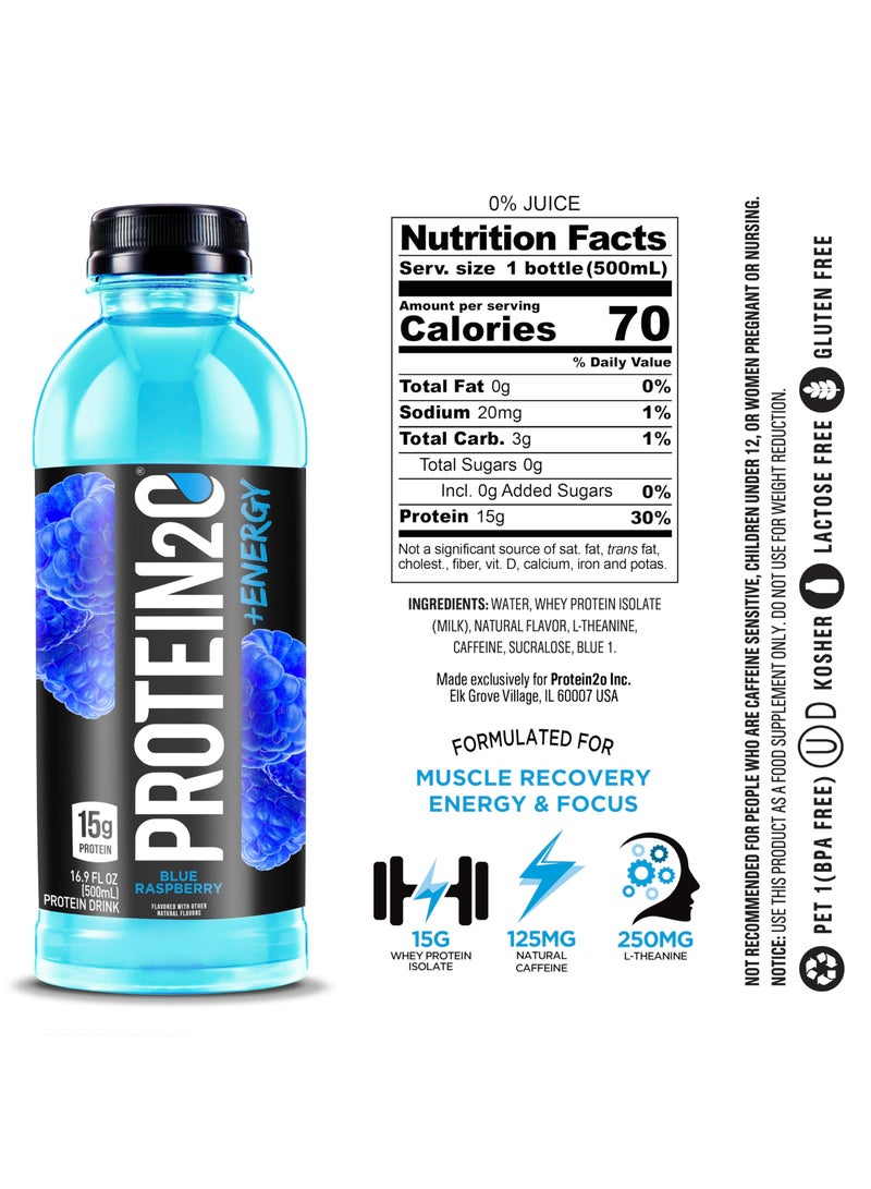 بروتين 20 مشروب بروتين 2o +Energy بنكهة التوت الأزرق 500 مل عبوة من 12 قطعة - Image 2