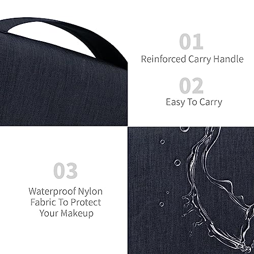 Lcsmaokin Large Capacity Toiletry Bag Travel Bag with Hanging Hook for Men and Women Waterproof Travel Cosmetic Bag Bathroom Storage Bag for Brushes Set,Full-Sized Shampoo,Toiletries,Accessories-Black - Image 5