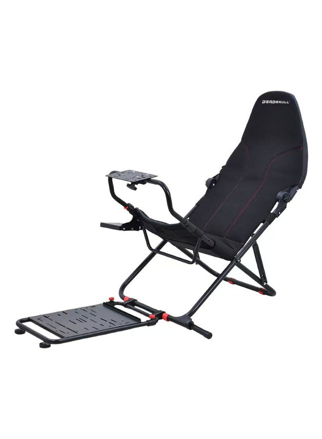 DEADSKULL Racing Seat, Unique Foldable Design, Full Adjustable, Up to 120kg Weight Capacity, Compatible with Most Steering Wheels & Pedal Sets - Red - Image 2