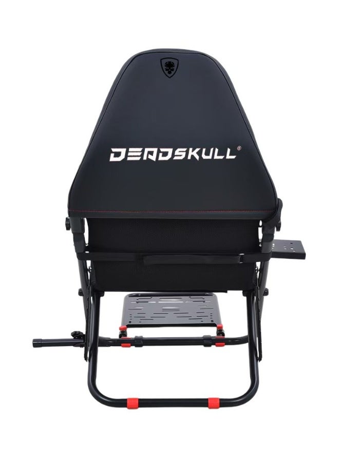 DEADSKULL Racing Seat, Unique Foldable Design, Full Adjustable, Up to 120kg Weight Capacity, Compatible with Most Steering Wheels & Pedal Sets - Red - Image 5