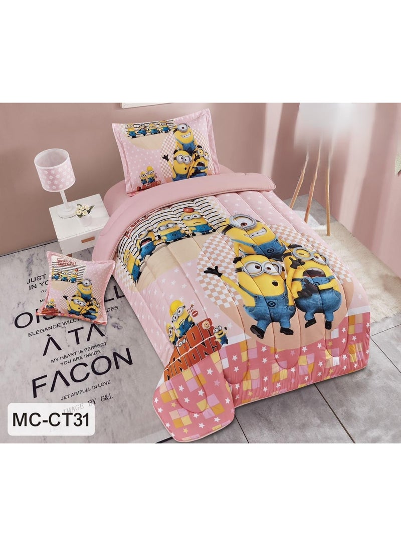 Greneric Reversible Cartoons Printed4-Piece Comforter Set - Image 1