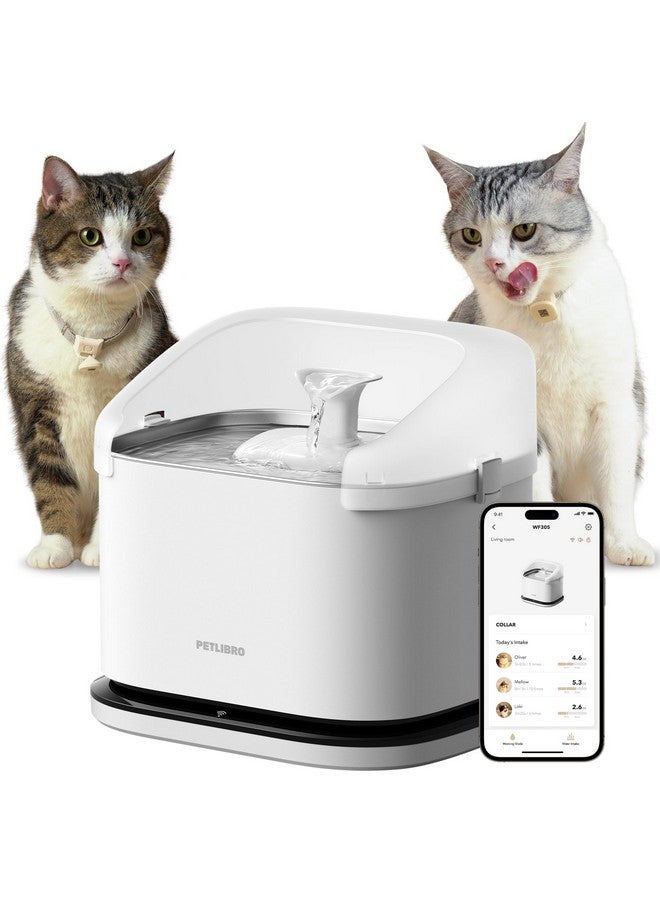 PETLIBRO PETLIBRO Multi Cats Water Fountain, Dockstream RFID Smart APP Monitoring Cat Fountain x2 Collar Tags, Large Capacity 101oz/3L Pet Water Fountain, 2.4G Wi-Fi Automatic Cat Water Dispenser, Pump-Free  - Image 1