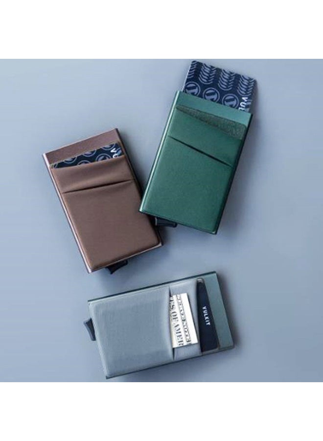 Anti-scanning Automatic Pop-up Aluminum Box Card Case Metal Shielded RFID Card Case Aluminum Alloy Card Case Card Case-Color:Black-Size:The Size Of The Card Holder Is 59*90mm, And The Shrapnel Box Is All Black  - Image 3
